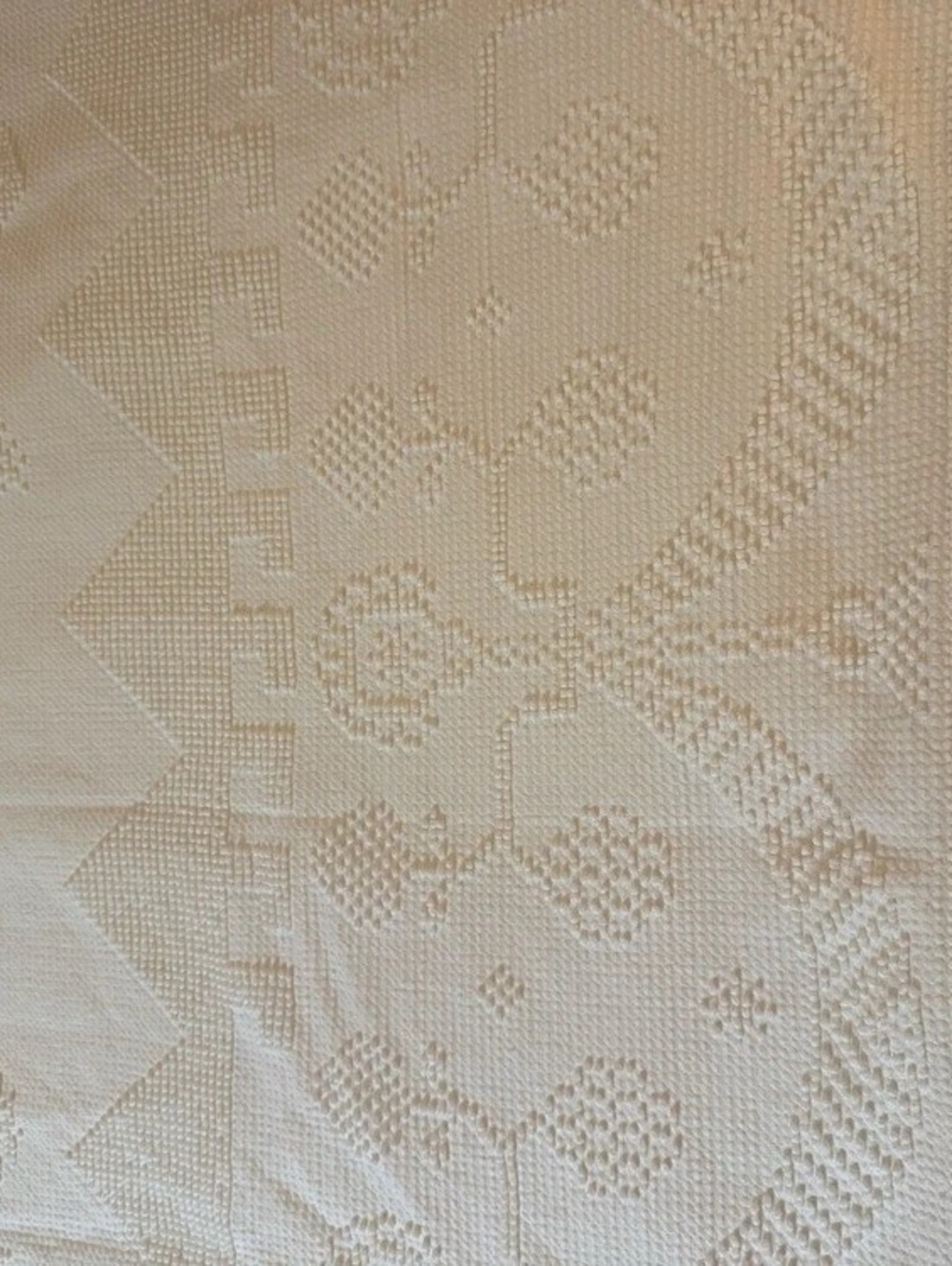 VTG Grand millennial Bates George Washington’s Choice Twin Bedspread White Hobna